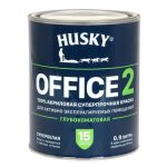 Краска акриловая для стен и потолков HUSKY OFFICE 2 суперпрочная база А 0,9л