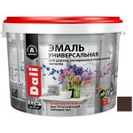 Эмаль универсальная акриловая Dali 80241 атмосферостойкая полуматовая база А коричневая RAL 8017 2,2 кг