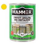 Грунт-эмаль по металлу HAMMER 0,9кг желтая