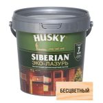 Защит. декор. покрытие HUSKY SIBERIAN ЭКО-ЛАЗУРЬ полуматовый бесцветный 0,9л