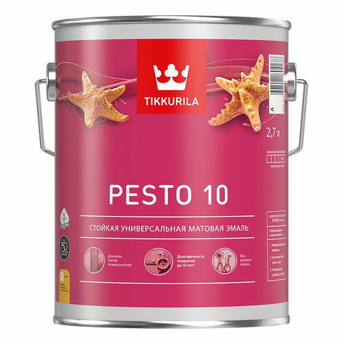 Эмаль универсальная стойкая Tikkurila PESTO 10 матовая База С (2,7л)