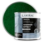 Эмаль по ржавчине ЛАКРА с молотковым эффектом 0,8 кг зеленая