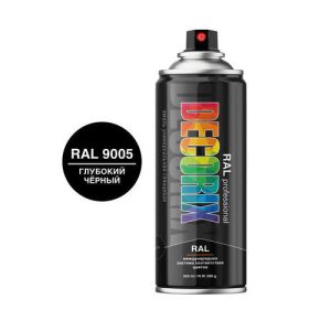 Эмаль аэрозольная черная глянцевая DECORIX 520 мл