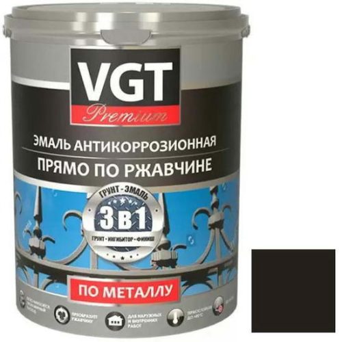 Эмаль антикоррозионная по металлу VGT ВД-АК-1179 Профи 3 в 1 темно-коричневая 2,5 кг