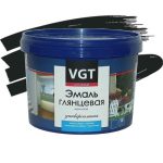 Эмаль универсальная VGT ВД-АК-1179 глянцевая черная 10 кг