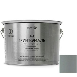 Грунт-эмаль по ржавчине Elcon 3 в 1 матовая Ral 7040 серая 2 кг