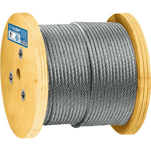 ЗУБР d=10 мм, L=60 м, DIN 3066 трос грузоподъемный стальной, оцинкованный Профессионал