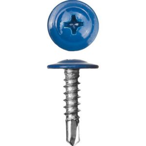 ЗУБР 25 х 4.2 мм, 400 шт., ПШМ-С саморезы с прессшайбой и сверлом для листового металла синий насыщенный Мастер