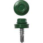 ЗУБР 25 х 5.5 мм, 1800 шт., RAL 6002 зеленый лист, СКМ саморезы кровельные для металлических конструкций Профессионал