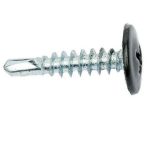 Саморез с прессшайбой Креп-Комп пшс199005 со сверлом окрашенный Ral 9005 4,2х19 мм 1000 штук