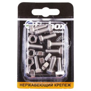 Болт DIN933 М6x16 с гайкой нерж сталь 10шт
