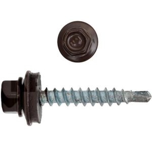 Саморез кровельный Креп-Комп ск358017кф 4,8х35 мм Ral 8017 темно-коричневый 250 штук