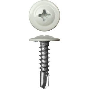 ЗУБР 16 х 4.2 мм, 500 шт., ПШМ-С саморезы с прессшайбой и сверлом для листового металла белый Мастер