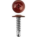 ЗУБР 25 х 4.2 мм, 400 шт., ПШМ-С саморезы с прессшайбой и сверлом для листового металла темно-красный Мастер