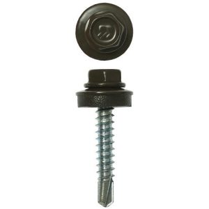 ЗУБР 35 х 4.8 мм, 380 шт, RAL 8028 земельно-коричневый, СКД саморезы кровельные для деревянной обрешетки Профессионал