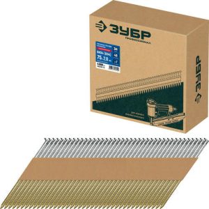 ЗУБР SN34 (D34) 75 х 2.8 мм, реечные гвозди рифленые оцинкованные, 4000 шт