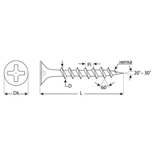 ЗУБР 19 х 3.5 мм, 2500 шт., СГД саморезы гипсокартон-дерево Профессионал — изображение 2