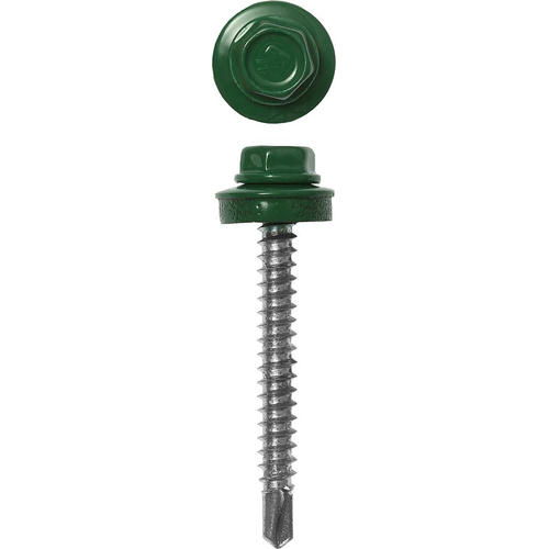 ЗУБР 80 х 4.8 мм, 140 шт., RAL 6002 зеленый лист, СКД саморезы кровельные для деревянной обрешетки Профессионал