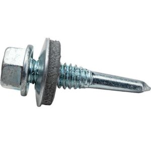 Саморез кровельный Креп-Комп скд6376кф с увеличенным сверлом и шайбой EPDM 6,3х76 мм 80 штук