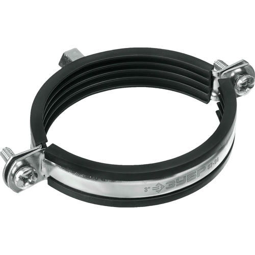 ЗУБР 10 шт, 3" с гайкой М8/М10, трубный хомут оцинкованный — изображение 2