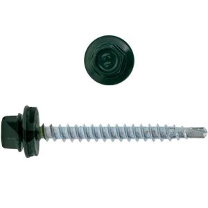 Саморез кровельный Креп-Комп ск706005кф 4,8х70 мм Ral 6005 темно-зеленый 100 штук