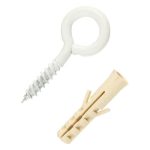 Шуруп-кольцо 20х3,8х8мм белый с дюбелем 3шт