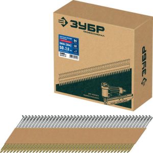 ЗУБР SN34 (D34) 50 х 2.8 мм, реечные гвозди рифленые оцинкованные, 5000 шт