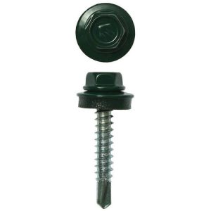 ЗУБР 35 х 4.8 мм, 380 шт., RAL 6005 зеленый насыщенный, СКД саморезы кровельные для деревянной обрешетки Профессионал