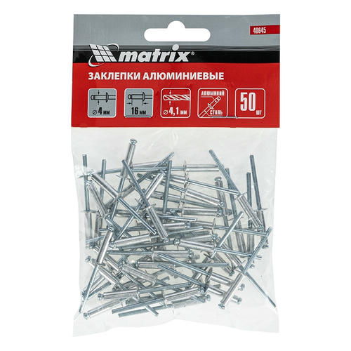 Заклепка вытяжная алюминий/сталь MATRIX 4х16мм 50шт — изображение 2