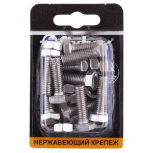 Болт DIN933 М8x25 с гайкой нерж сталь 10шт