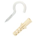 Шуруп-полукольцо 3,3х30мм белый с дюбелем 3шт