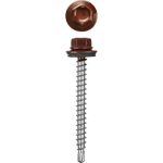 STAYER 70 х 4.8 мм, 800 шт., RAL 3005 темно-красный, саморезы СКД кровельные для деревянной обрешетки Master