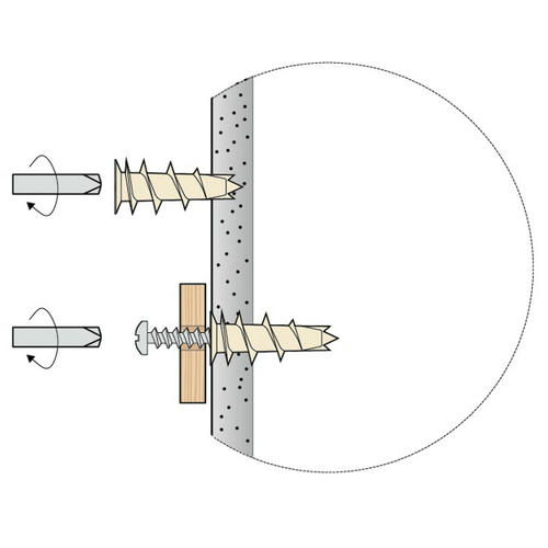 Анкер для гипсокартона PBA нейлон без шурупа10шт — изображение 2