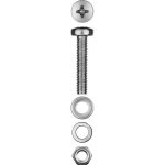 ЗУБР M5 x 30 мм, 12 шт., винт (DIN7985), гайка (DIN934), шайба (DIN125), шайба (DIN127), комплект крепежа