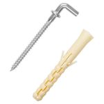 Шуруп-крюк L-образный 4,5х68мм с манжетой с дюбелем 2шт