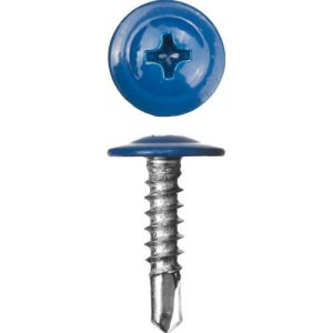 ЗУБР 16 х 4.2 мм, 500 шт., ПШМ-С саморезы с прессшайбой и сверлом для листового металла синий насыщенный Мастер