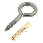 Шуруп-кольцо 16х4x8мм нержавеющая сталь с дюбелем 2шт