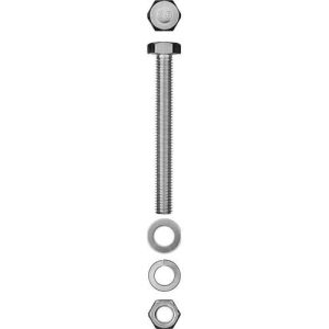 ЗУБР M8 x 80 мм, 3 шт., болт с шестигранной головкой в комплекте с гайкой, шайбой, шайбой пружинной