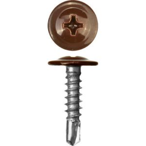 ЗУБР 19 х 4.2 мм, 450 шт., ПШМ-С саморезы с прессшайбой и сверлом для листового металла шоколадно-коричневый Мастер