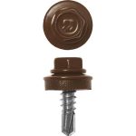 ЗУБР 25 х 5.5 мм, 420 шт., RAL 8017 шоколадно-коричневый, СКМ саморезы кровельные для металлических конструкций Профессионал