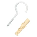 Шуруп-полукольцо 4,1х50мм белый с дюбелем 2шт