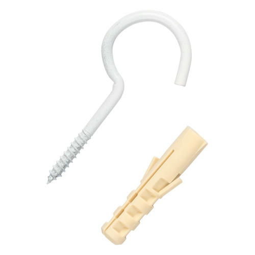 Шуруп-полукольцо 4,1х50мм белый с дюбелем 2шт