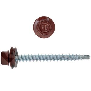 Саморез кровельный Креп-Комп ск703009кф 4,8х70 мм Ral 3009 оксидно-красный 100 штук
