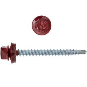 Саморез кровельный Креп-Комп ск703011кф 4,8х70 мм Ral 3011 красно-коричневый 100 штук