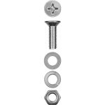 ЗУБР M4 x 20 мм, 25 шт., потайная головка, винт DIN 965 в комплекте с гайкой, шайбой, шайбой пружинной