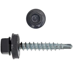 Саморез кровельный Креп-Комп ск357024кф 4,8х35 мм Ral 7024 серый графит 250 штук