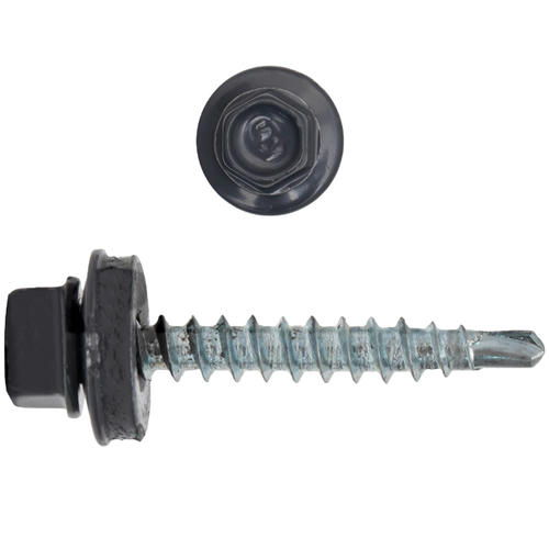 Саморез кровельный Креп-Комп ск357024кф 4,8х35 мм Ral 7024 серый графит 250 штук