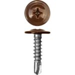 ЗУБР 16 х 4.2 мм, 500 шт., ПШМ-С саморезы с прессшайбой и сверлом для листового металла шоколадно-коричневый Мастер