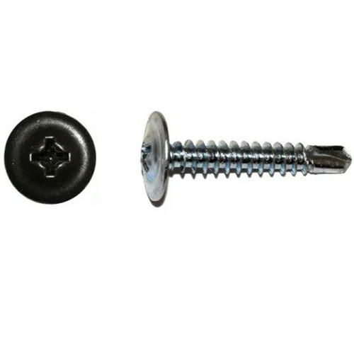 Саморез с прессшайбой Креп-Комп пшс198019 со сверлом окрашенный Ral 8019 4,2х19 мм 1000 штук