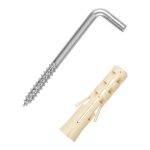 Шуруп-крюк L-образный 5,4x70мм с дюбелем 2шт